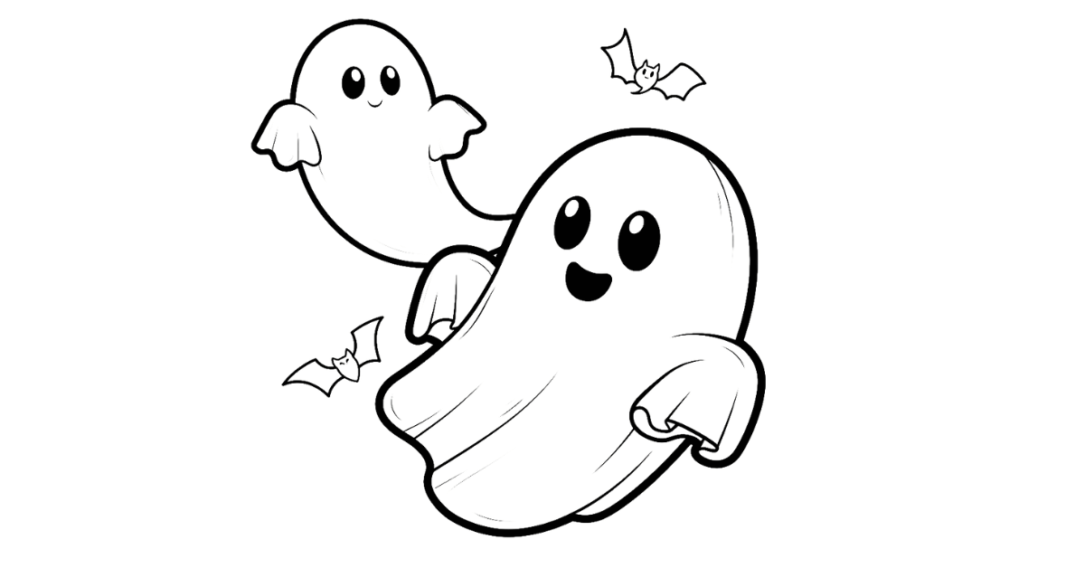 Cute Ghost Coloring Pages: Free PDF Printables