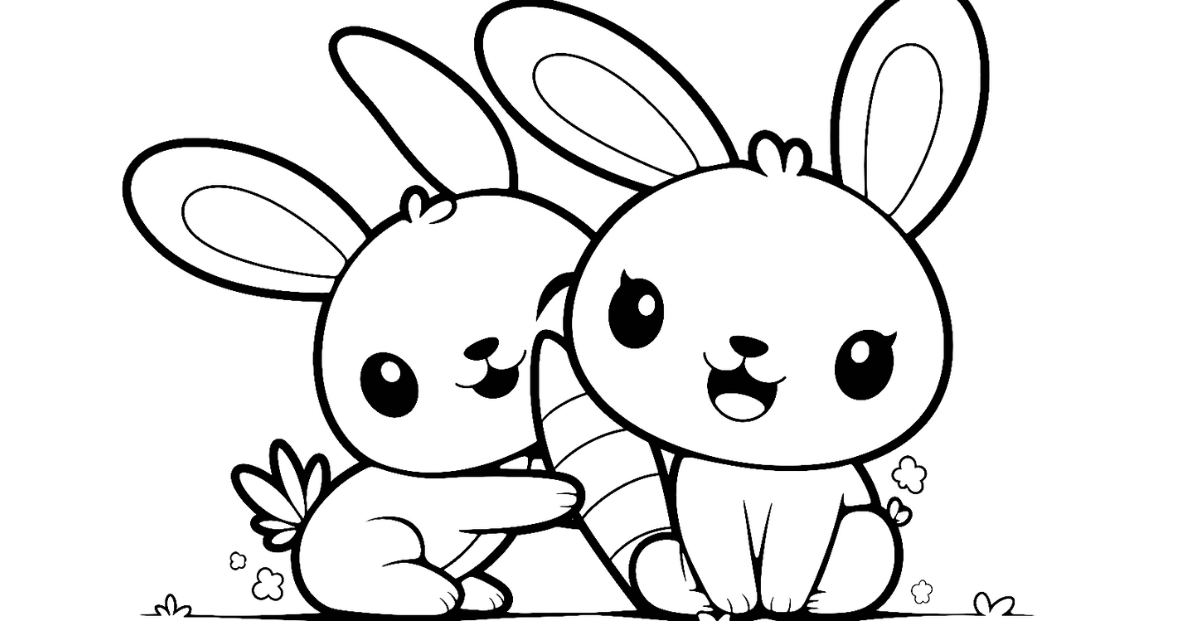 Cute Rabbit Coloring Pages: Free PDF Printables