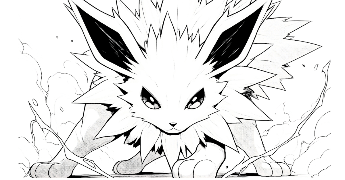 Cute Jolteon Coloring Pages: Free PDF Peintables