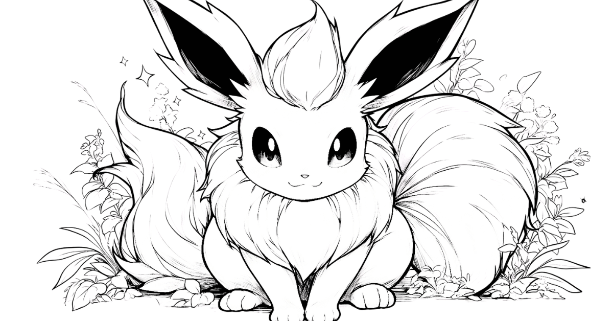 Cute Flareon Coloring Pages: Free Printable PDF