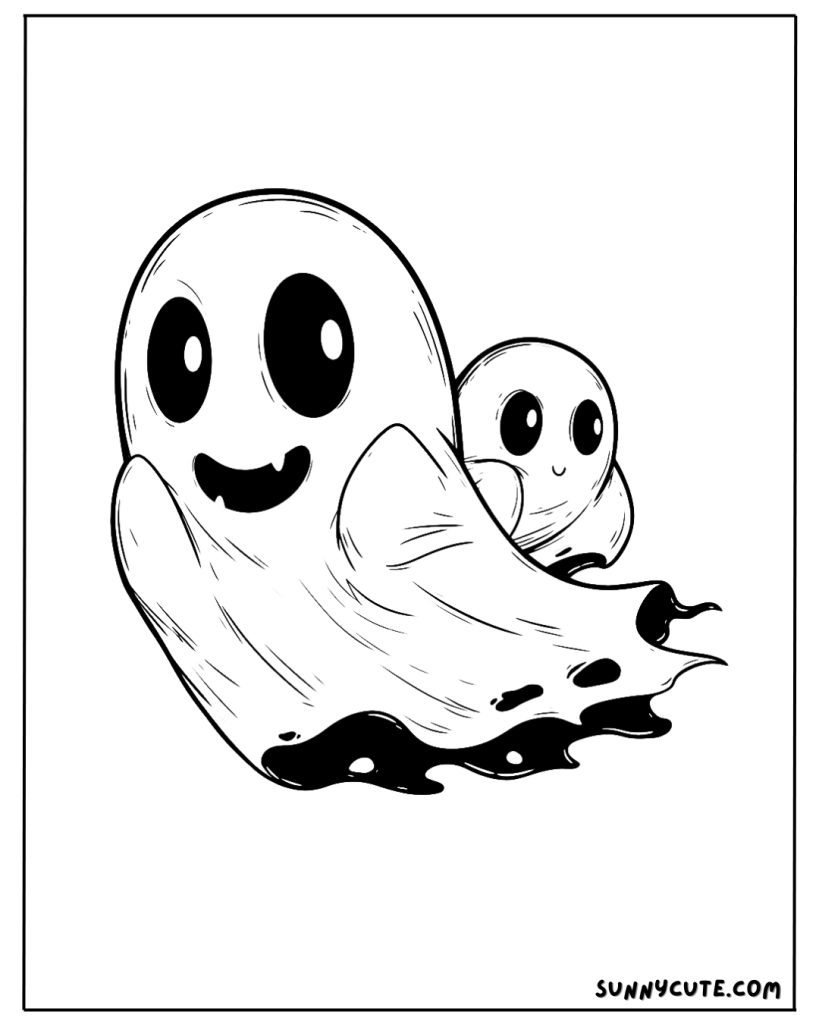 Cute Ghost Coloring Page