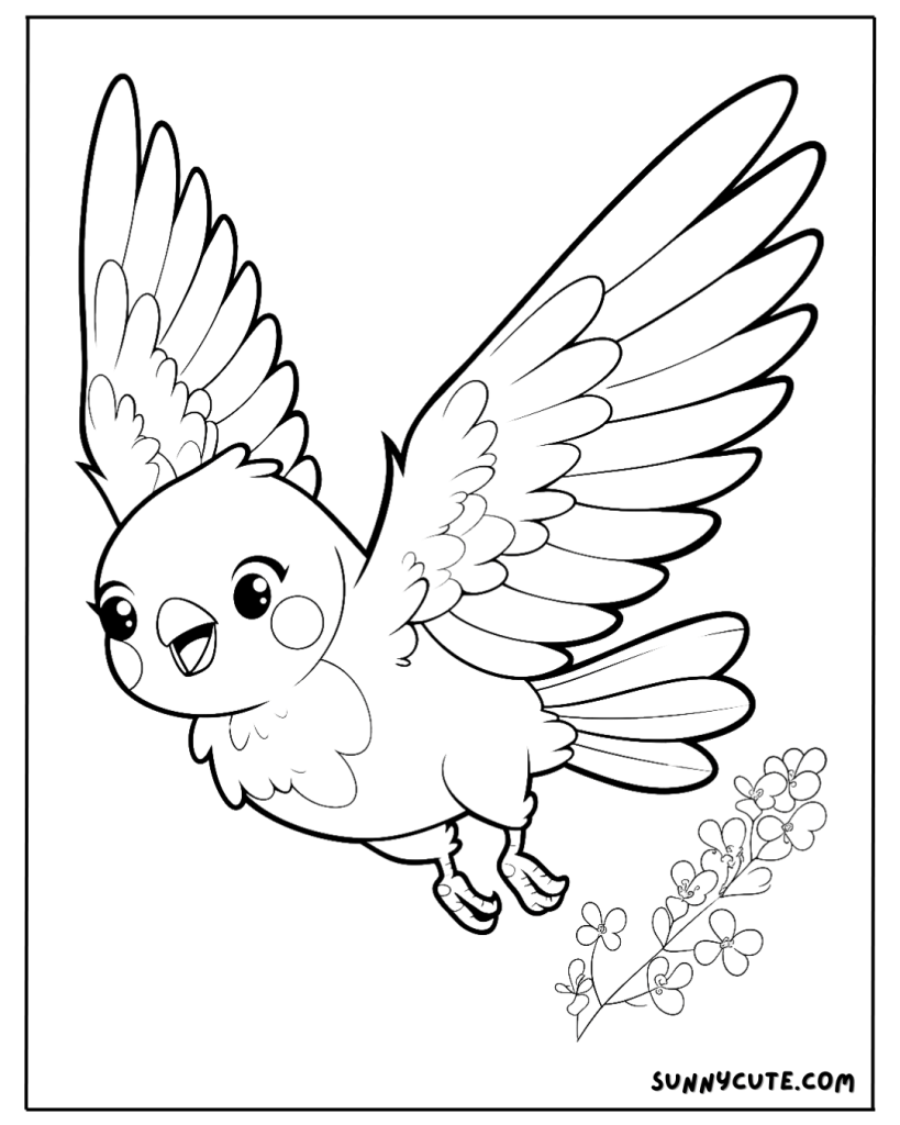 Bird Flying Coloring Page