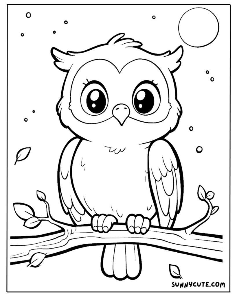 Cute Owl Coloring Page