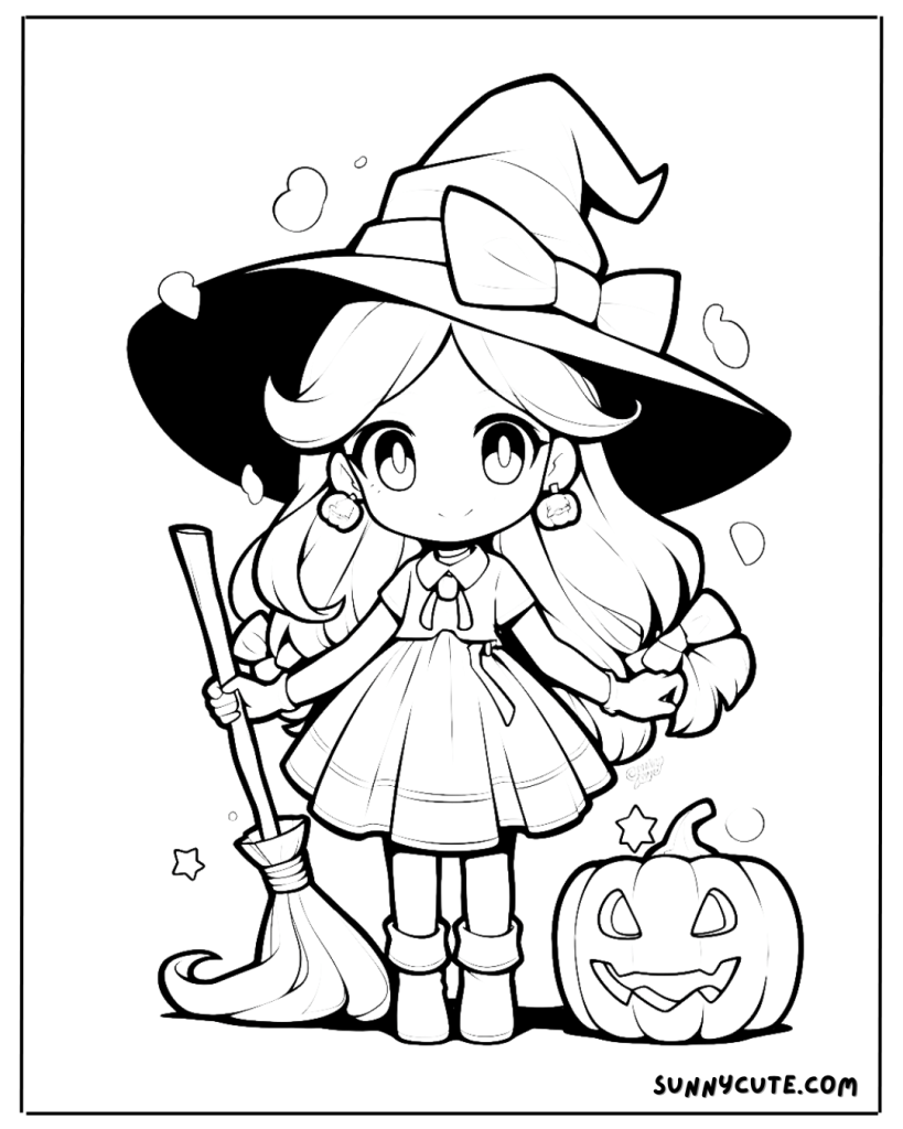 Halloween Witch Coloring Page