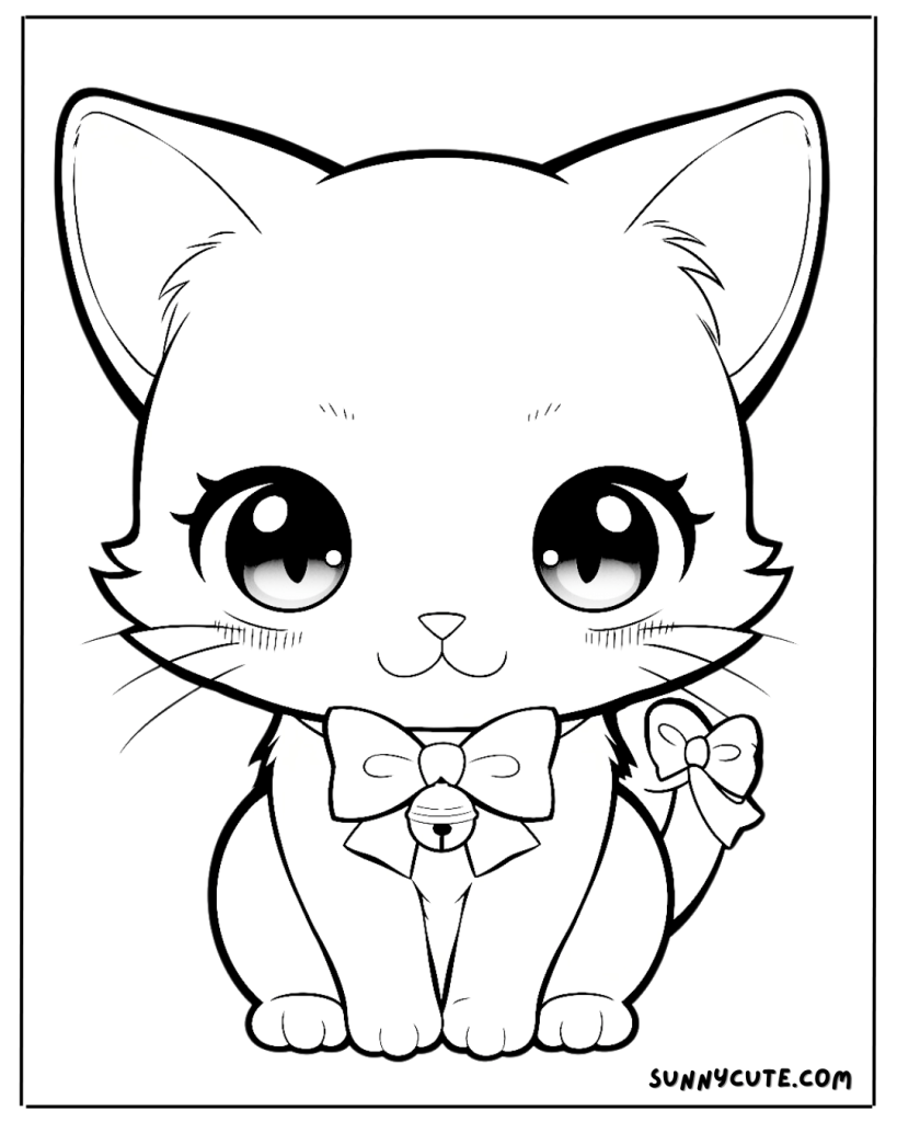 Cute cat coloring Page