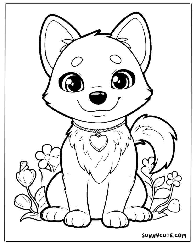 Adorable dog Coloring Page