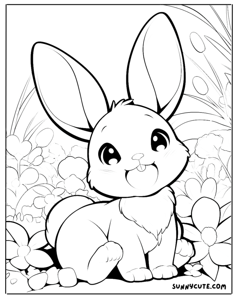 Cute Rabbit Coloring Page