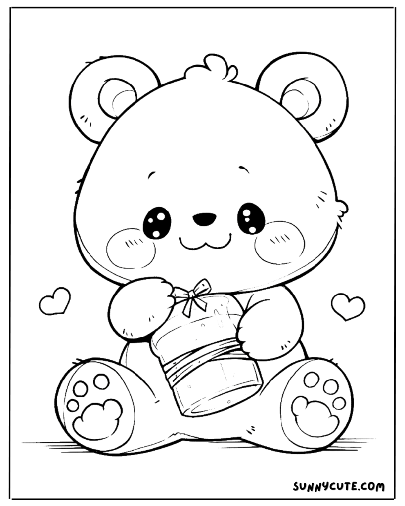 Cute Bear Coloring Page