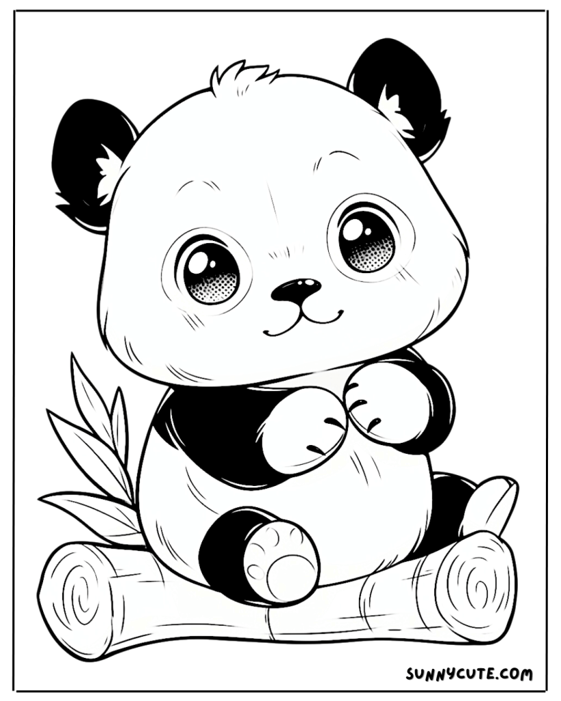 Cute Panda Coloring Page