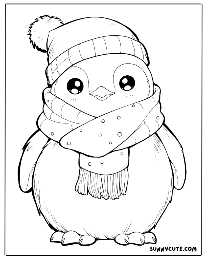 Adorable Penguin Coloring Page