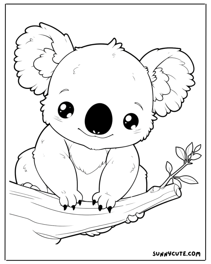 Kawaii Koala Coloring Page