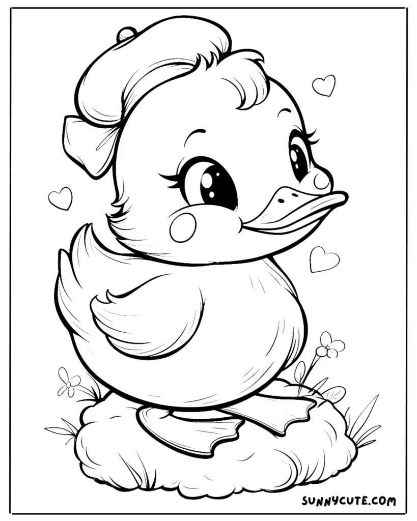 Charming Duck Coloring Page