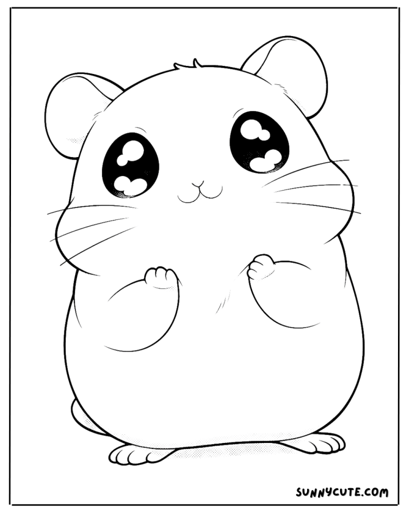 Cute hamster coloring page