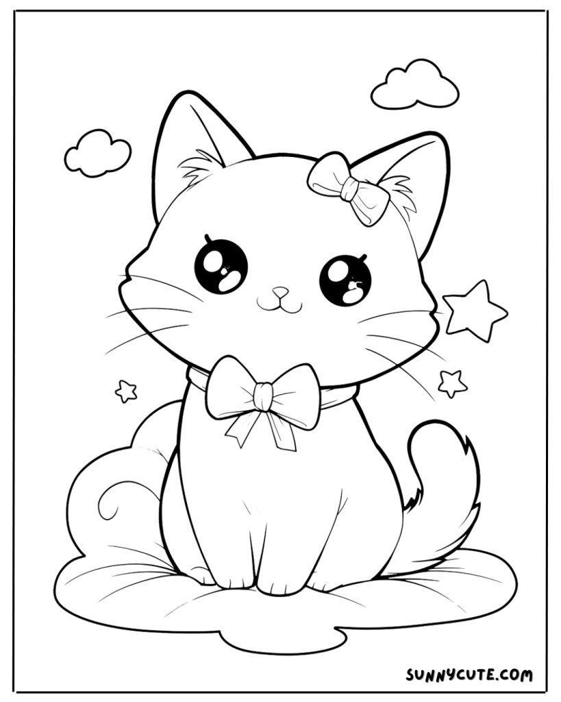 Kitty cat coloring page