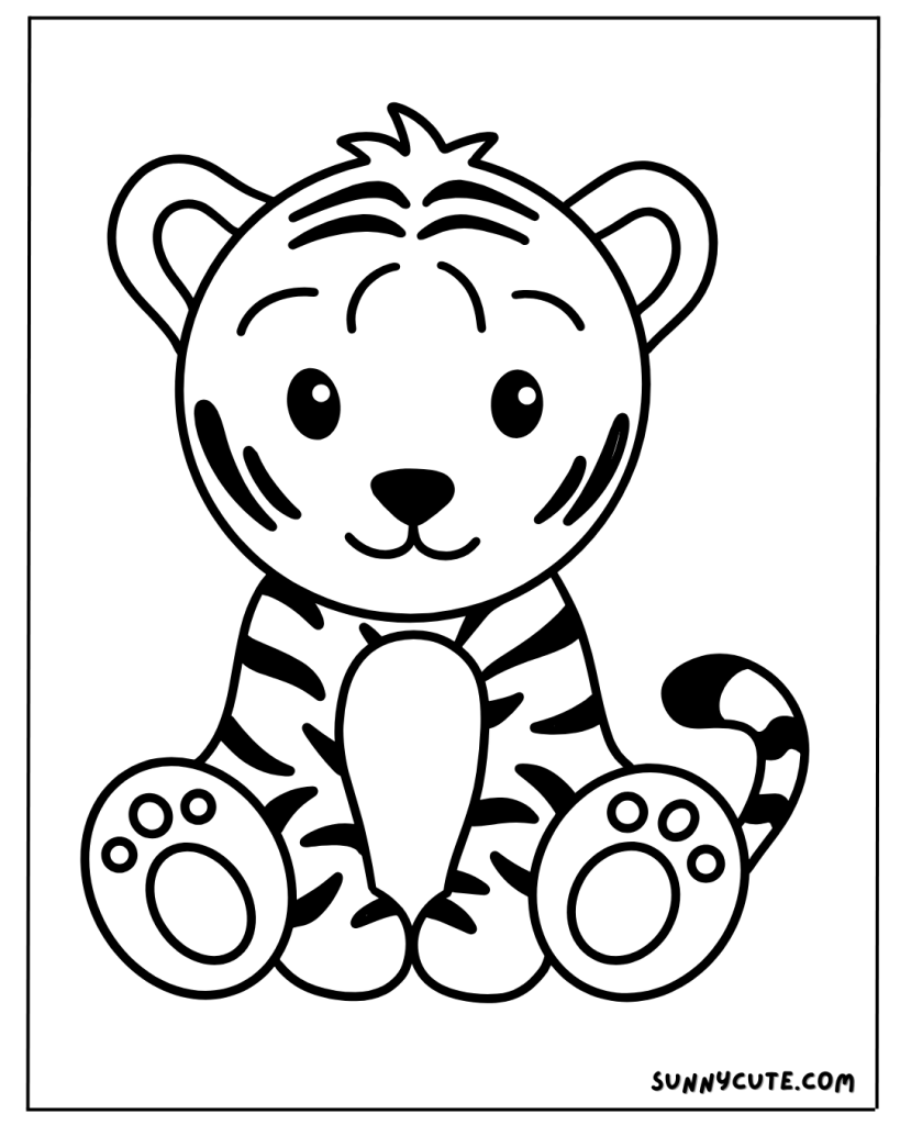 Cute tiger coloring page
