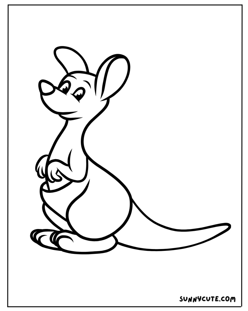 Cute kangaroo coloring page