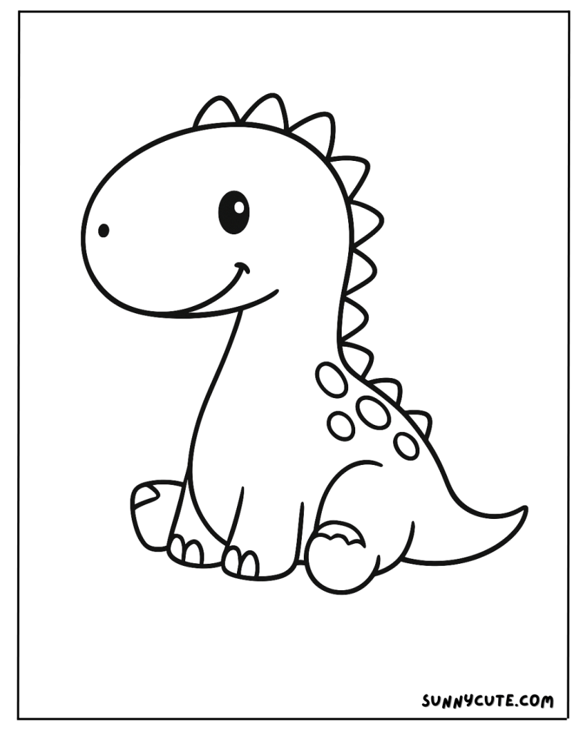 Cute Dinosaur Coloring Page