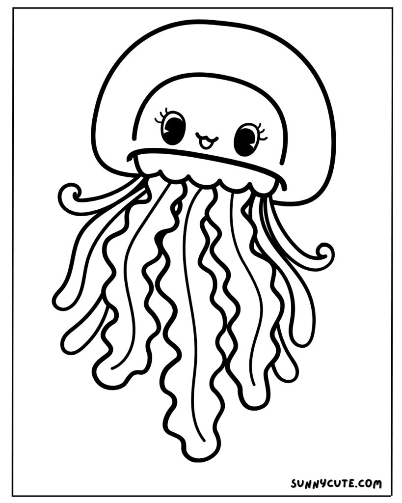 Cute Jellyfish Coloring Page