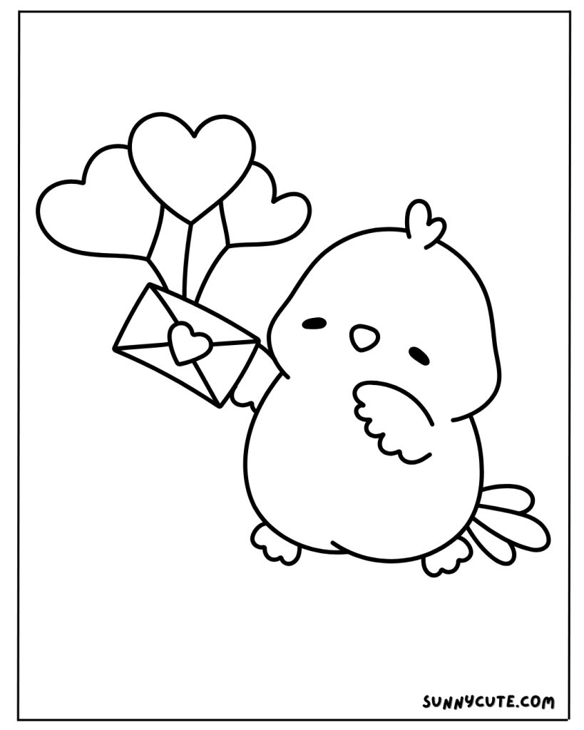 Cute bird coloring page