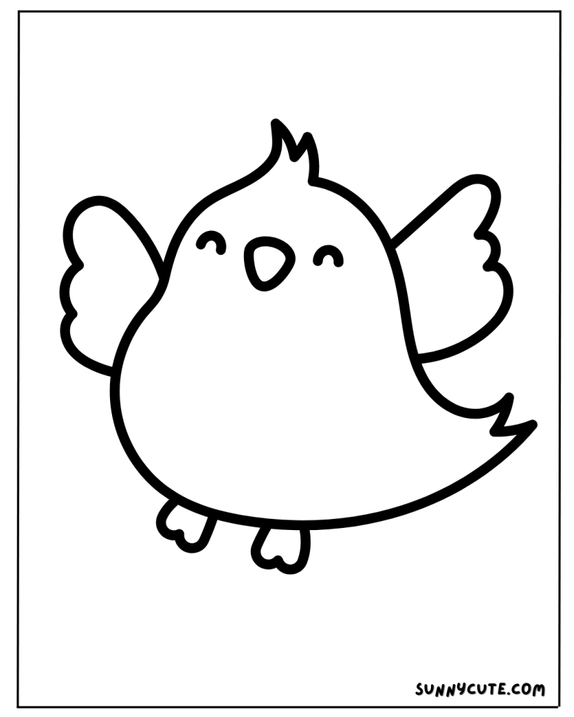 Cute bird coloring page