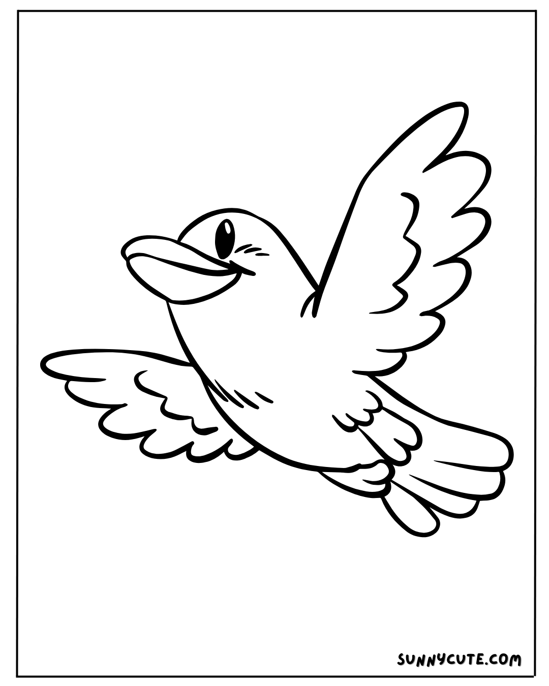 Cute Bird Coloring Page