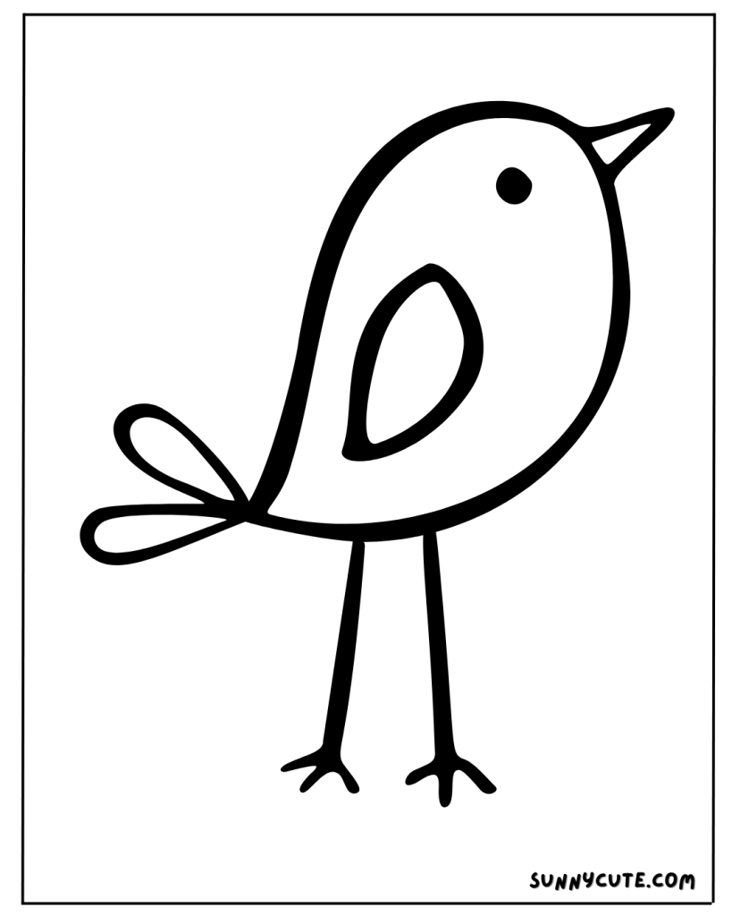 Cute bird coloring page