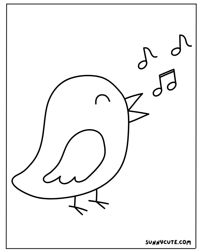 Cute bird coloring page