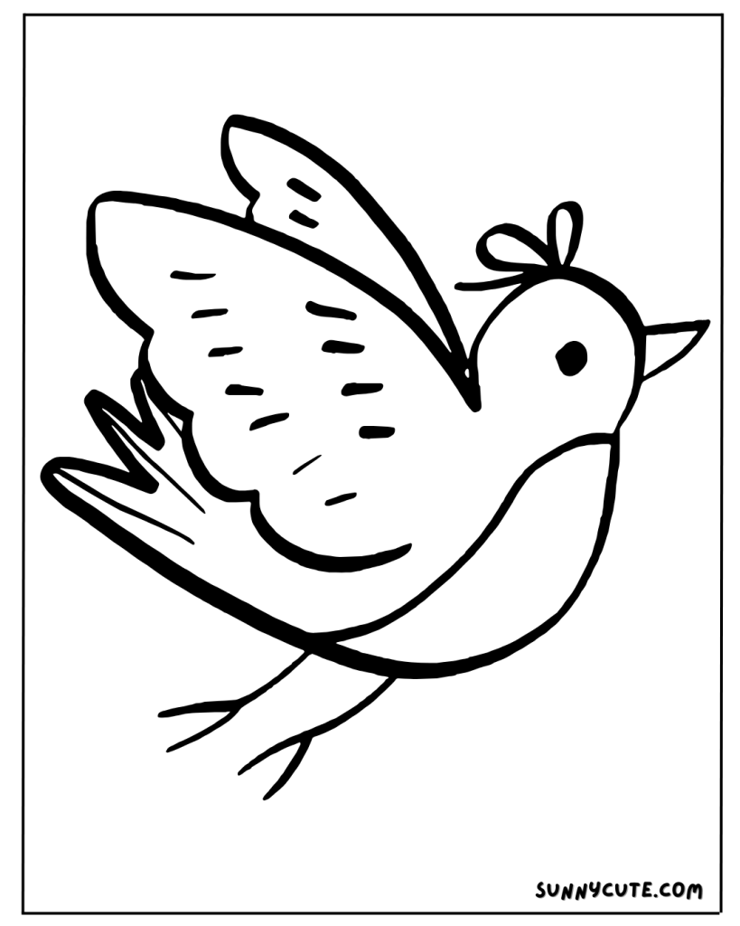 Cute bird coloring page