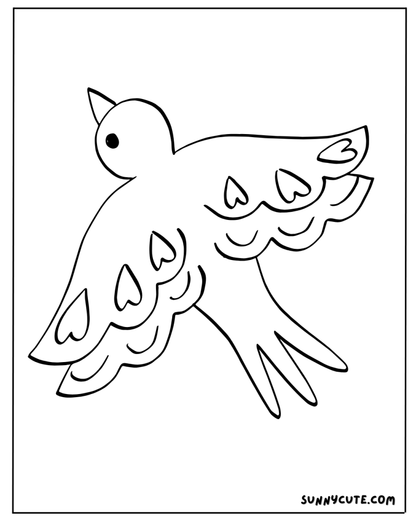 Cute bird coloring page