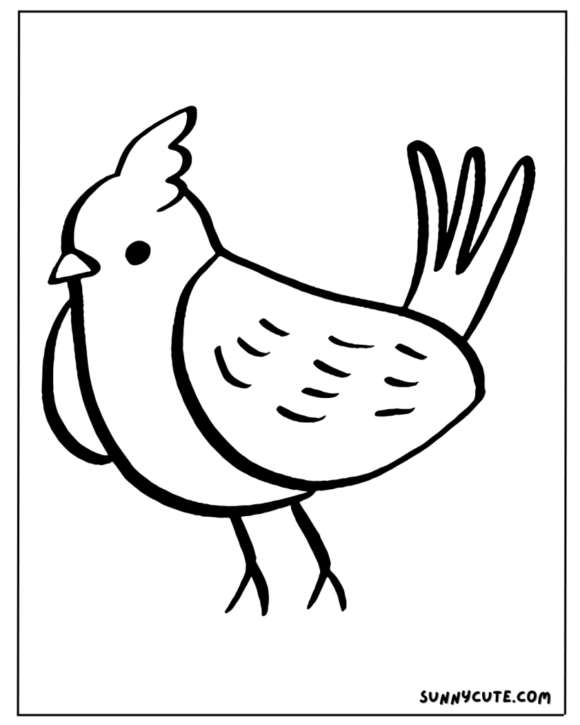 Cute bird coloring page