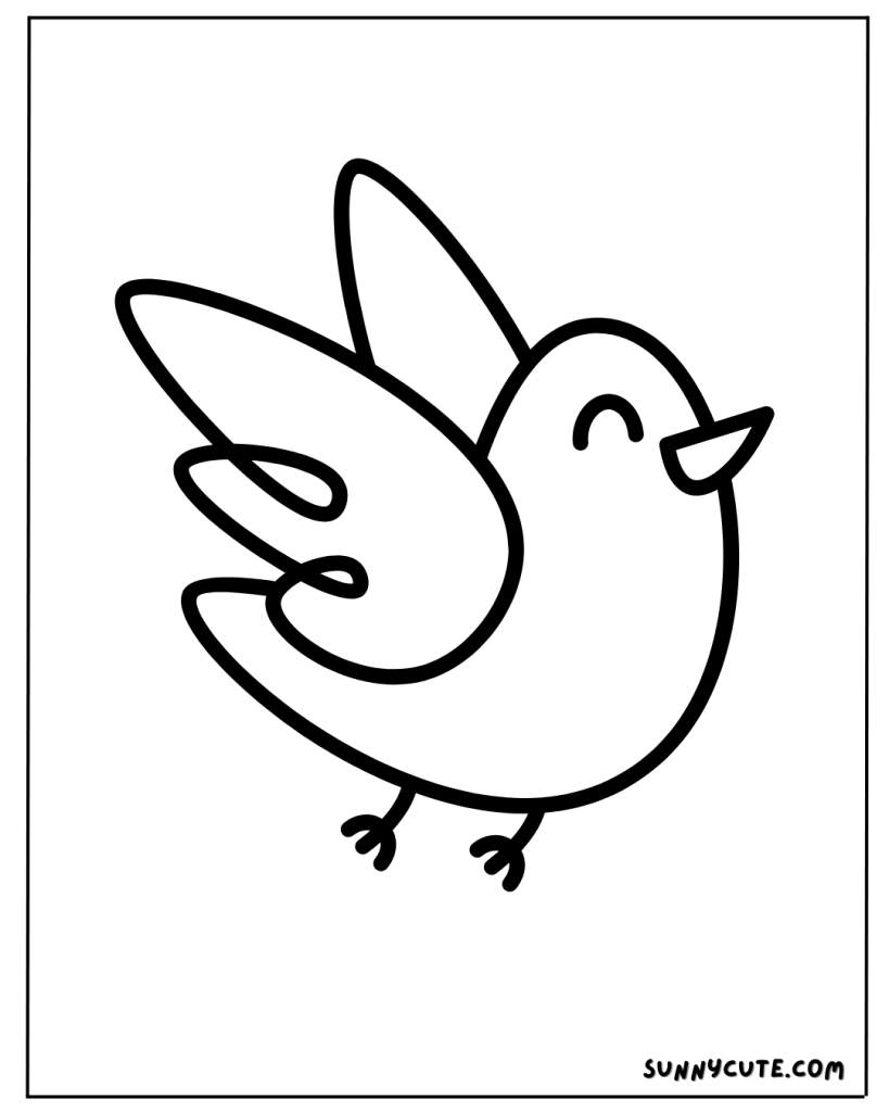 Cute bird coloring page