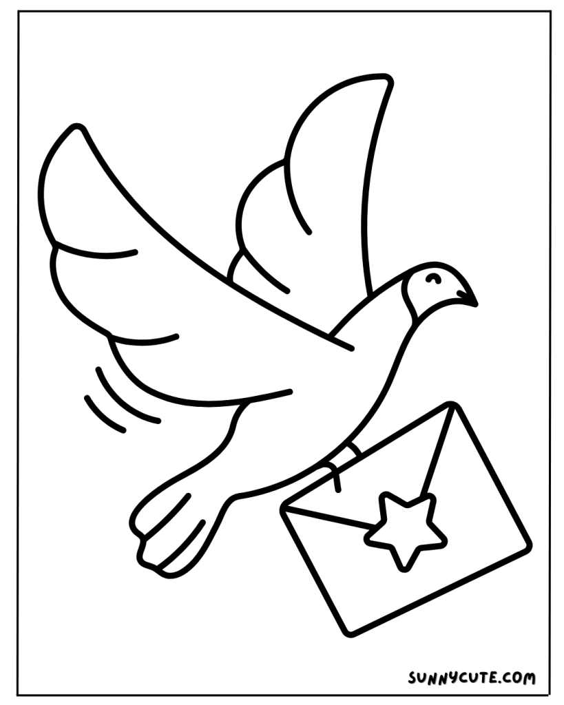 Cute bird coloring page