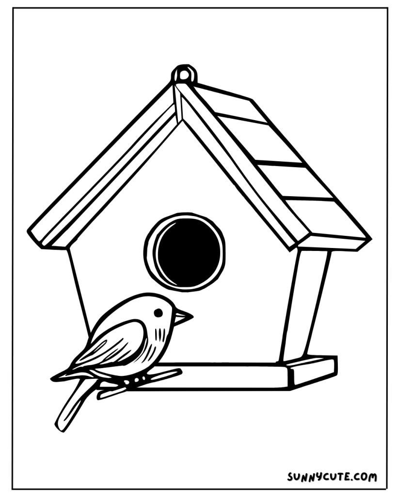 Cute bird coloring page