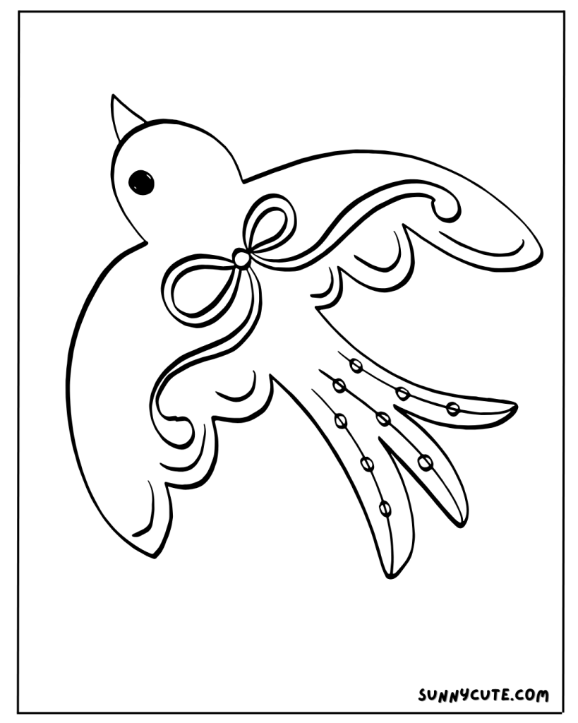 Cute bird coloring page