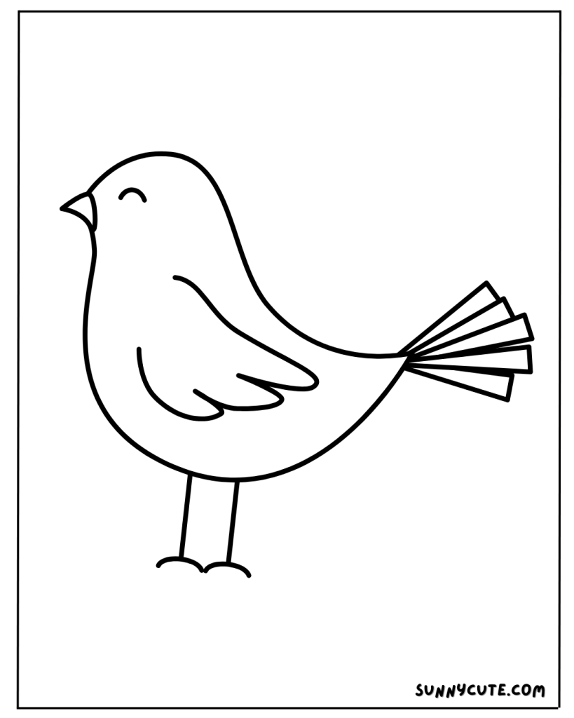 Cute bird coloring page