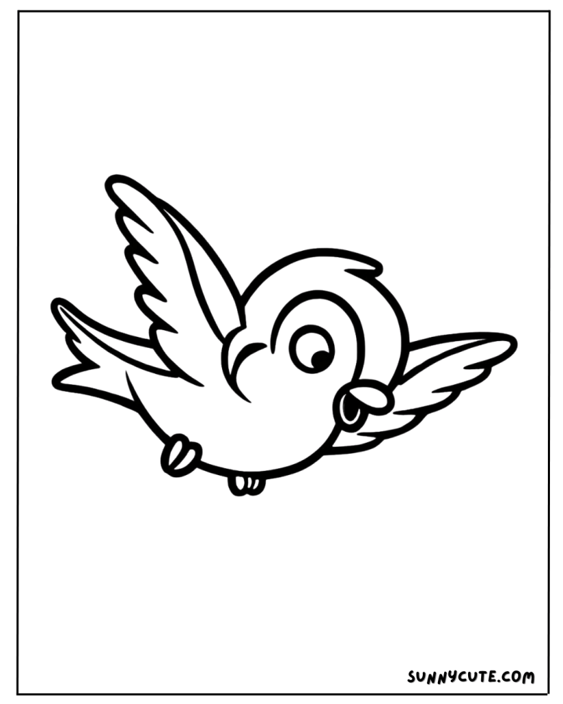 Cute bird coloring page