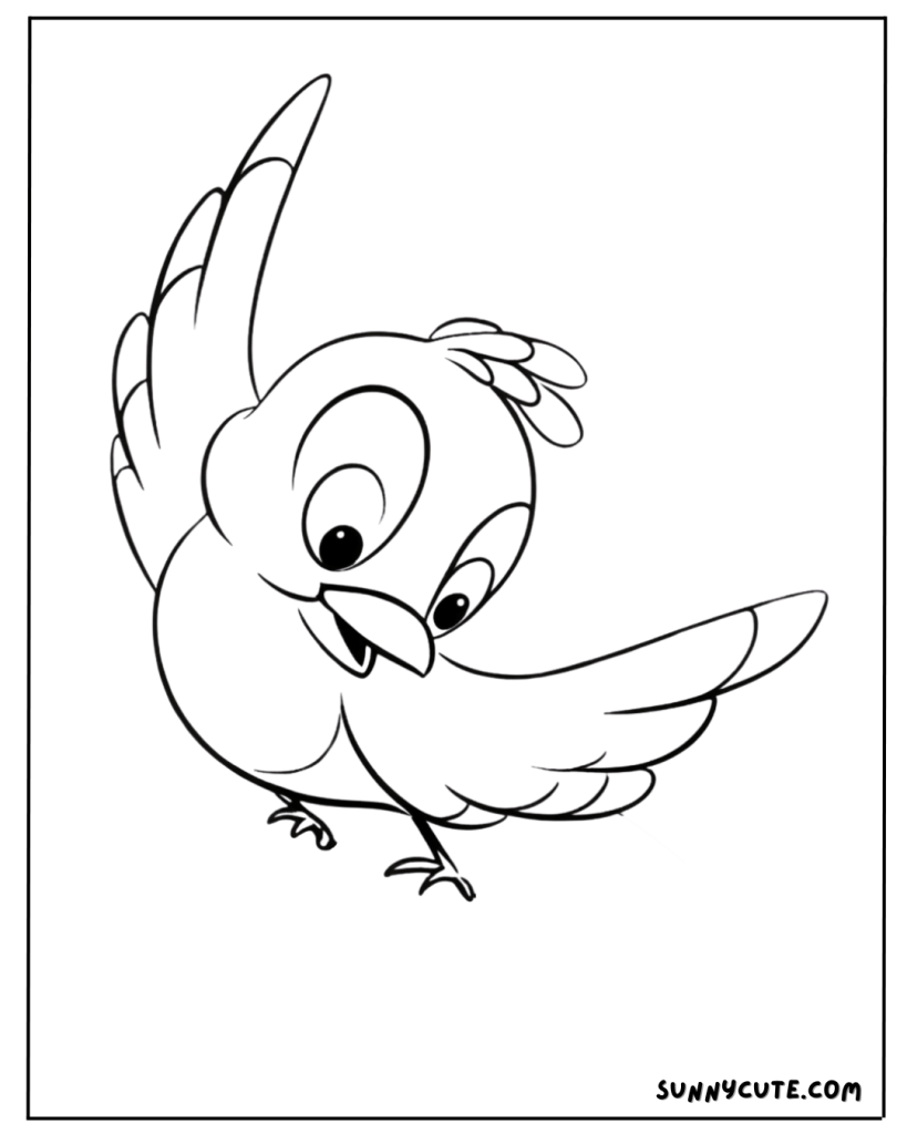 Cute bird coloring page