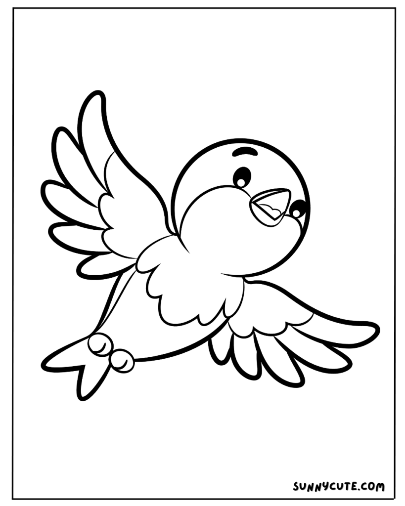 Cute bird coloring page