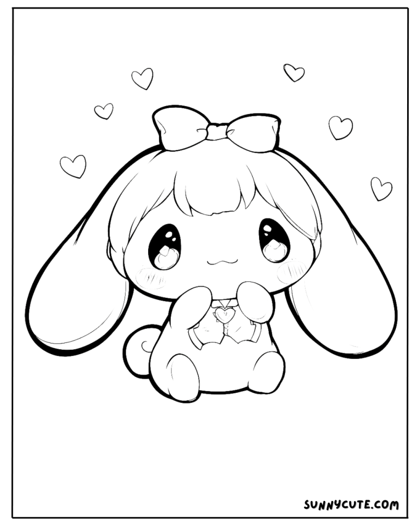 Baby cinnamoroll coloring page