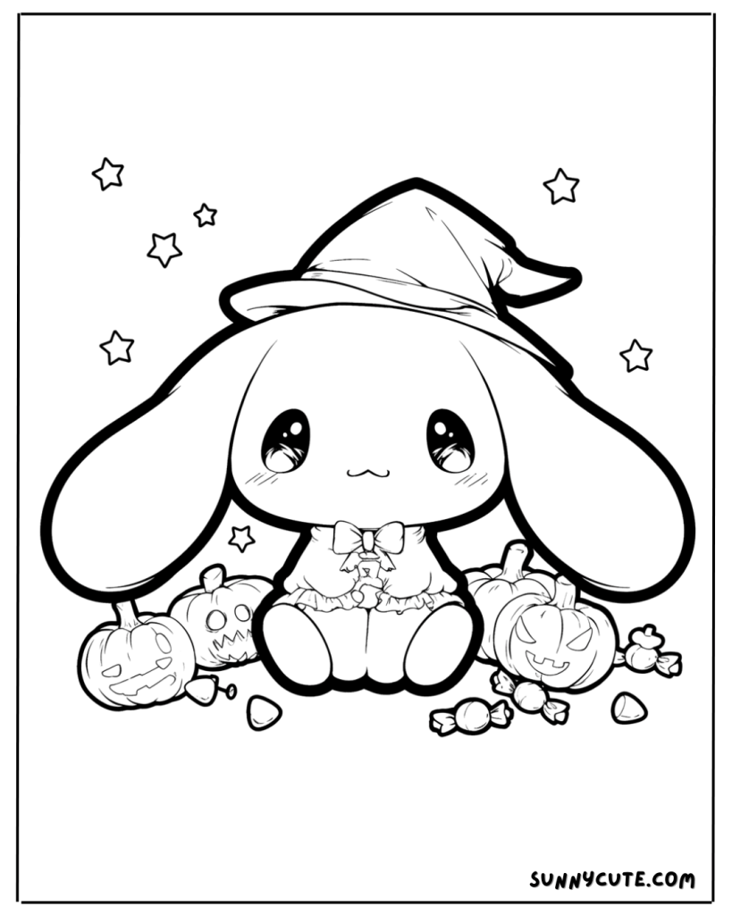 Halloween cinnamoroll coloring page