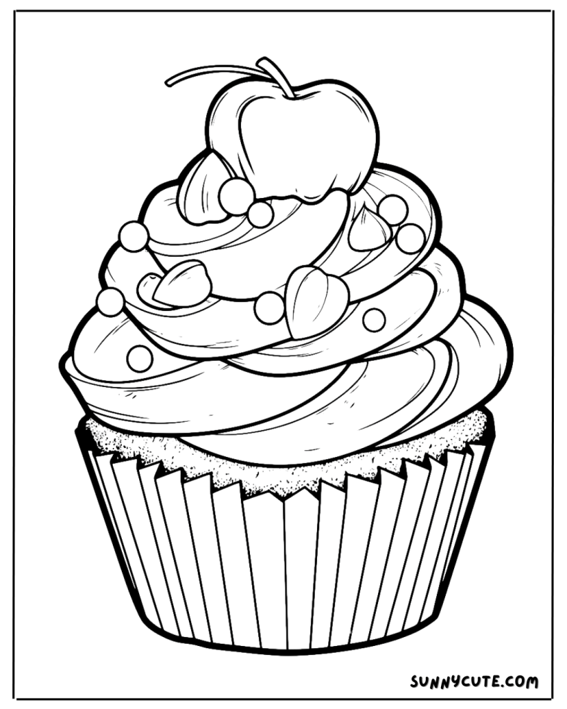 Cupcake Coloring Page