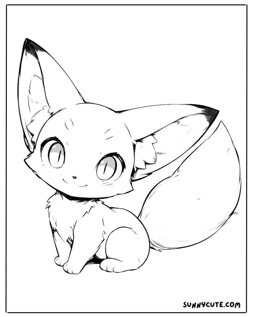 Chibi Fox Coloring Page