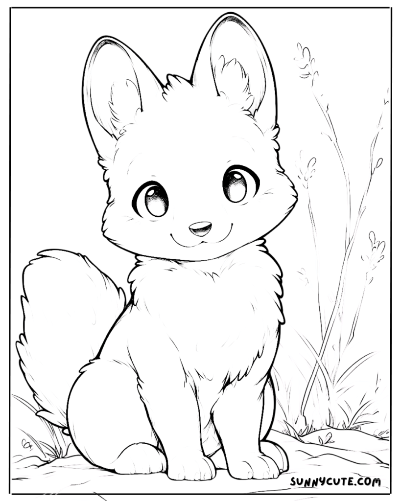 Arctic fox coloring page
