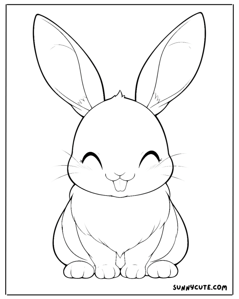 Cute Rabbit Coloring Page