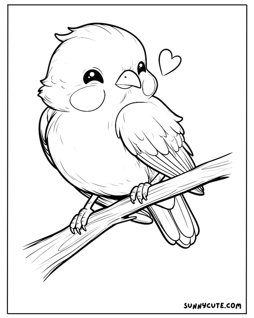 Adorable Bird Coloring Page