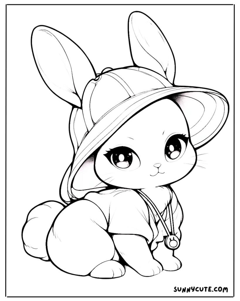 Charming Bunny Coloring Page