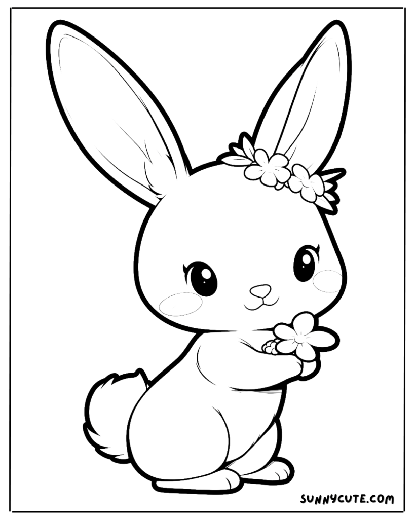 Beautiful Bunny Coloring Page