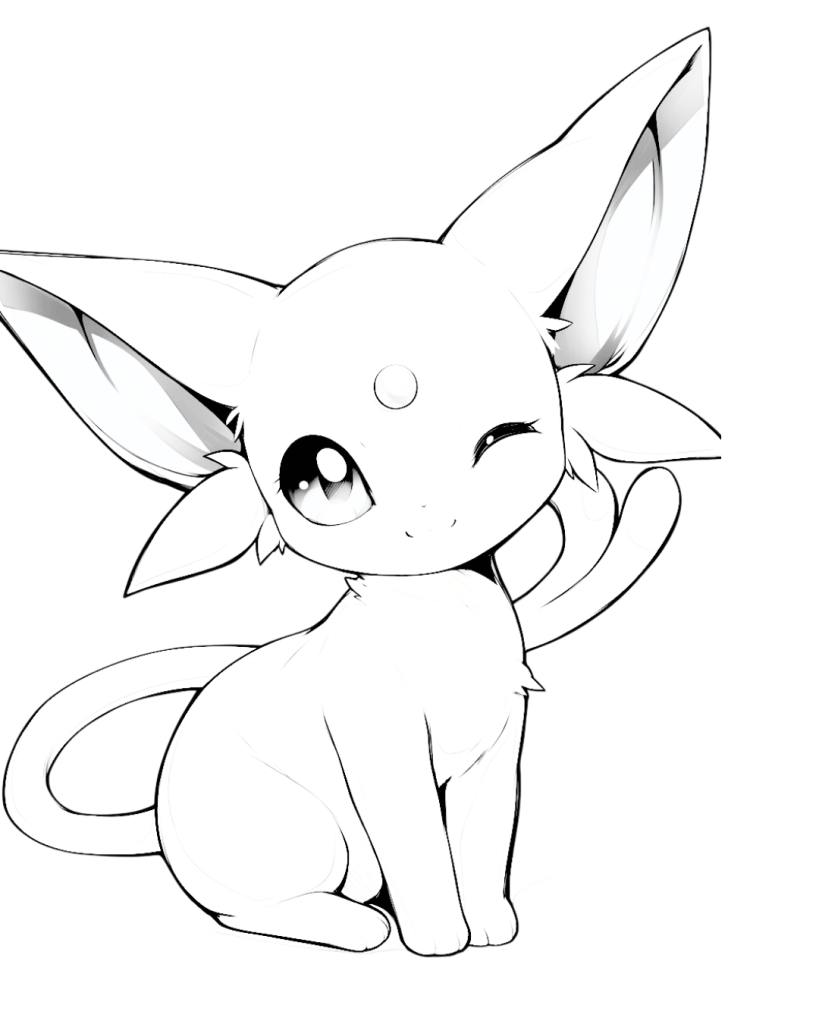 Chibi Espeon Coloring Page