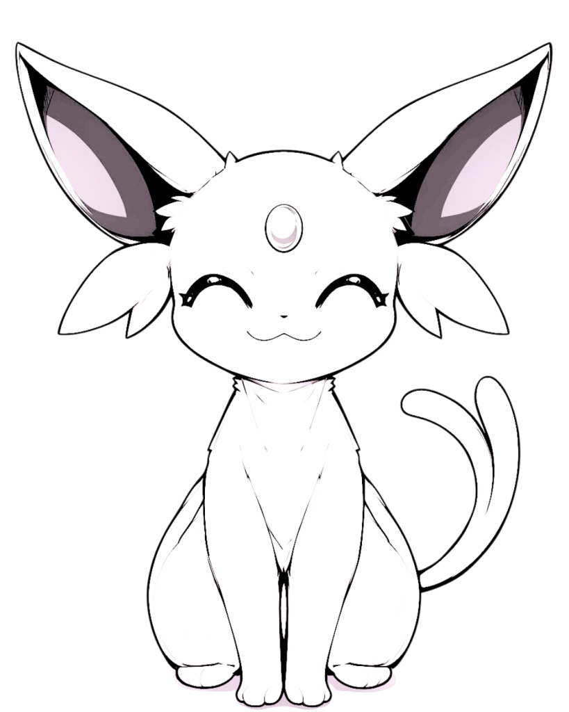 Adorable Pokemon Espeon Coloring Page