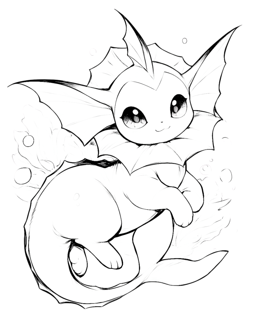 Vaporeon Coloring Page